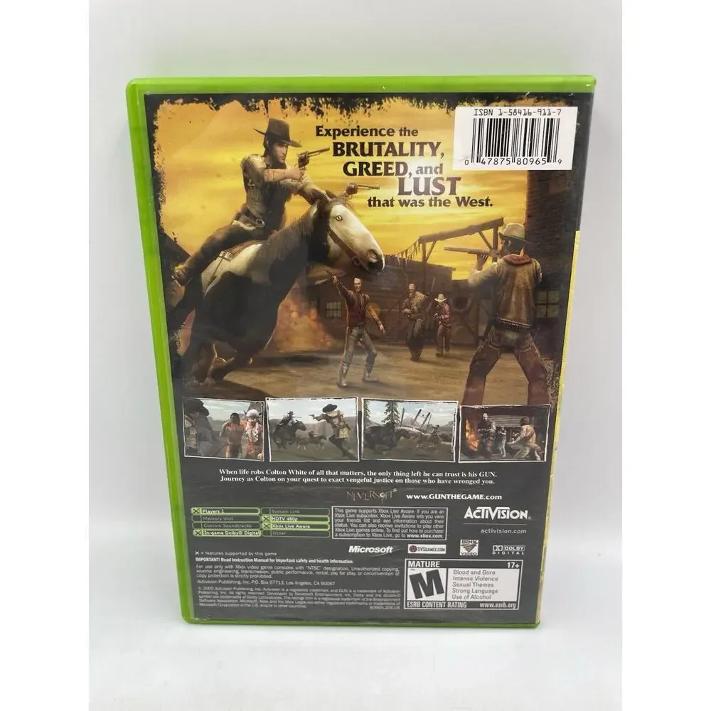 Gun (Microsoft Xbox, 2005) Complete w/ Manual - Tested Working